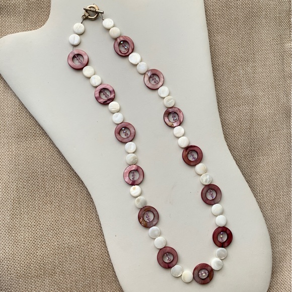 24 Inch Pink/White Fashion Beaded  Necklace - Picture 2 of 15